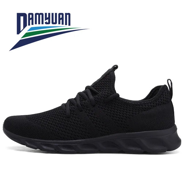 Fashion Couple Casual Sports Shoes Men Women Mesh Breathable Comfortable Jogging Trainer Shoes Outdoor Walking Black Sneakers