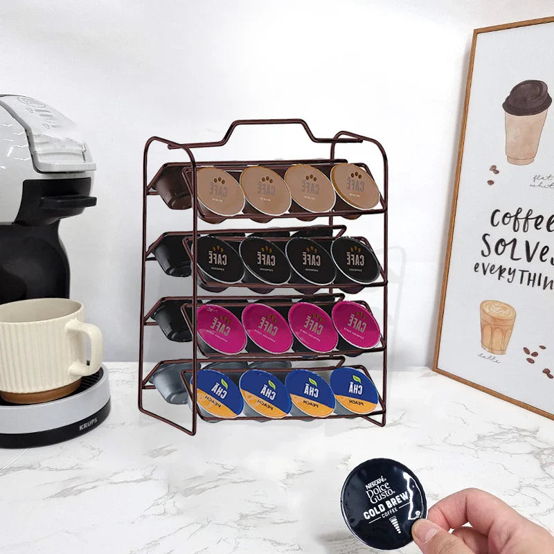 32pcs Coffee Capsule Holder Coffeeware Teaware Storage Rack Portable Capsule Coffee Storage Box Capsule Rack Coffee Accessories