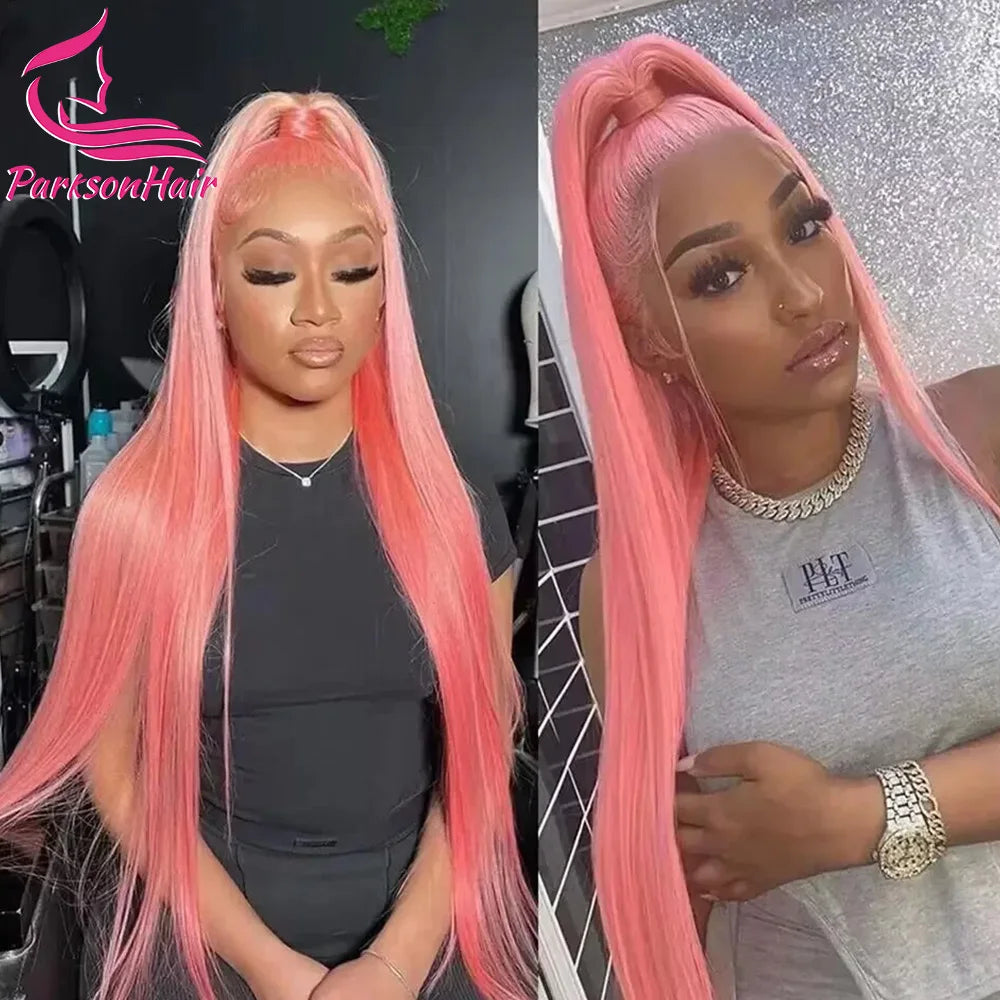 Pink 13x6 Transparent Lace Front Wig Straight Wigs For Women 613 Colored 13x4 HD Lace Front Blonde Human Hair Wigs 250 Parkson