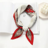 2023 Brand Crinkle Scarf Women Silk Satin Square Neck Tie Hand  Wirst Female Headscarves Bandana Shawl  Leopard Hair Foulard