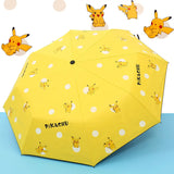 Keeppley Pokemon Animation Derivatives Fully Automatic Folding Umbrella Pokemon Black Coating Anti-UV Sun Umbrellas Rain Proof