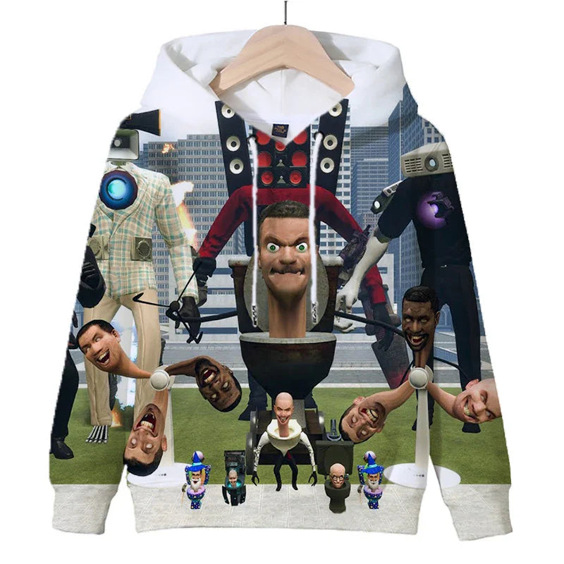 Hot Game Skibidi Toilet Print Hoodies Kids Cartoon Sweatshirts Tops Casual Boys Girls Pullovers Long Sleeve Children Sportwear