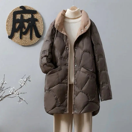 Big Size 5XL 6XL 2023 New Autumn Winter Women X-Long Down Jackets Thicken Keep Warm Ultra Lightweight Korean Fashion Coats