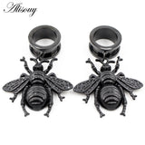 Alisouy 1PC Stainless Steel Water Drop Stone Star Moon Sword Skull Bees Dangle Earring Ear Gauge Plug Tunnel Expander Stretcher