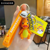 Pokemon Keychain Anime Figures Pikachu Cartoon Key Chain Charmander Psyduck Fashion Bag Keyring Pendant Accessories Toy Kid Gift