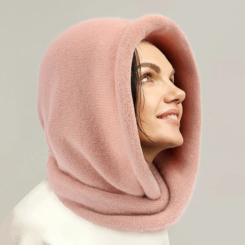 Women Knitted Scarf Hood Hat Neck Collar Cap One-Piece Cashmere Cotton Shawl Hats Outdoor Skiing Bonnet Balaclava Beanies Gorras