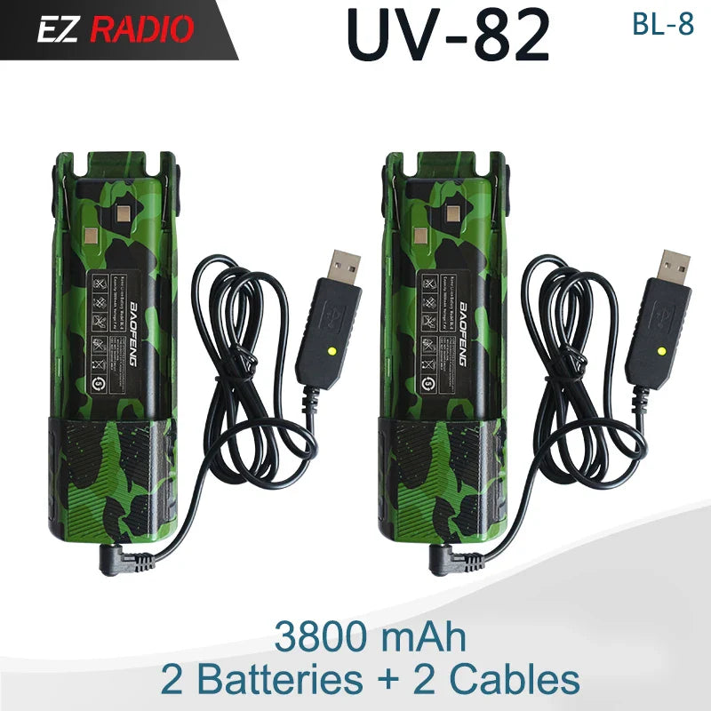 Baofeng UV 82 Battery BL-8 Walkie Talkies Ham Radio 2800mAh Enlarge 3800mah UV82HX Battery UV-8D UV-82HP UV-89 Radio Accessories