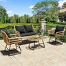 Suitable for Backyards Garden Furniture Set Balconies and Decks 4 Piece Patio Furniture Wicker Outdoor Bistro Set Sets Chairs