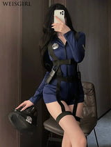 Sexy Lingerie Police Uniform Female Cop Sheath Dress Policewoman Outfit Roleplay Costumes Women Officer Super Bowl Hot Cosplay