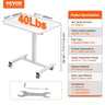 VEVOR 28"-44" Gas-Spring Height Adjustable Sit-Stand Desk W/ Wheels Portable Rolling Laptop Table Computer Cart for Home Office