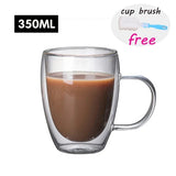 Double Wall Glass Cup Heat Resistant Transparent High Borosilicate Mug Tea Milk Lemon Juice Coffee Cup Gift Creativity Drinkware