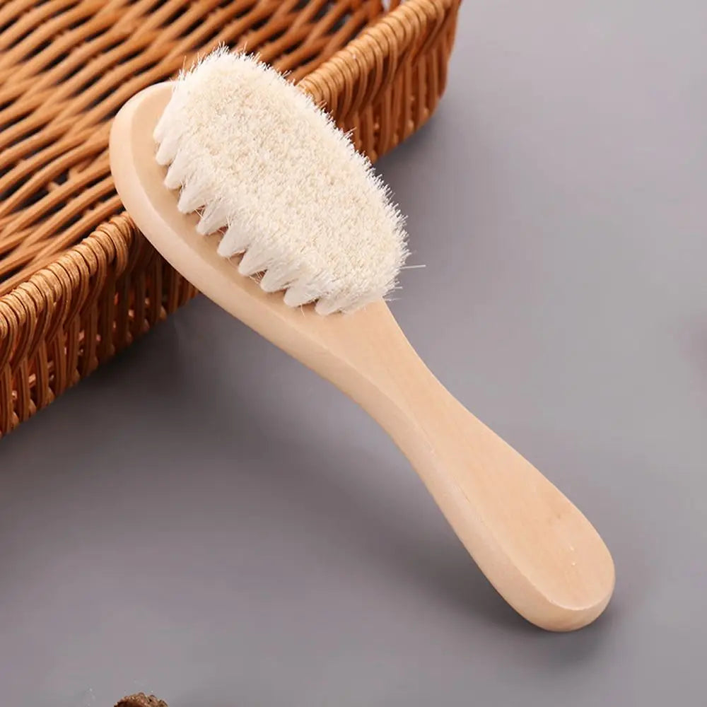 Baby Care Pure Natural Wool Baby Wooden Brush Broken Soft Hair Cleaning Brush Massage Brush Baby Bath Brush