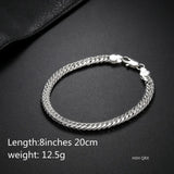 New 925 Sterling Silver Fashion Exquisite 6MM Full Side Bracelet Men’s and Women’s Fashion Classic Jewelry Gifts