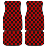 Checkerboard Car Mats Auto Parts Rubber Floor Mats Custom 4PCS Car interior graphic print checkered square feet