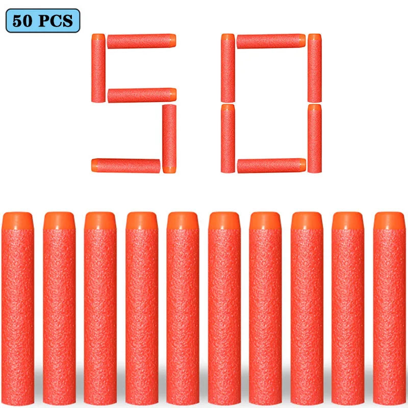 7.2cm 50/100pcs For Nerf Soft Bullets Darts Round Head Refill Sponge Darts Kids Toy Gun Bullets For NERF N-Strike Blasters