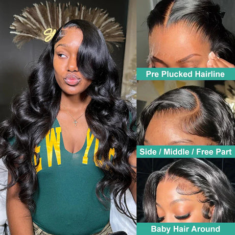 13x6 Hd Transparent Body Wave Lace Front Wig Brazilian 360 Lace Frontal Wigs 13x4 Pre Plucked Lace Human Hair Wigs Wet And Wavy