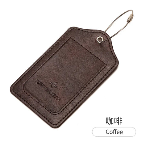 PU leather luggage tag With Anti Loss Wire Rope Loop Small And Versatile Unisex Luggage Tag Suitable For Luggage And Travel Bags