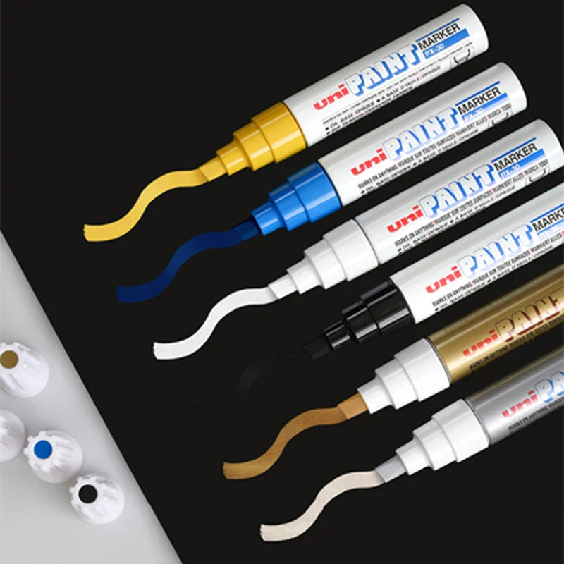 1pcs set UNI PX-30 Big Paint Pen Touch-up Pen 7-color Waterproof Industrial Non-fading Tire Marker Permanent Paint Pen