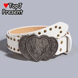 Women’s Men Punk Harajuku Y2K Girls Rivet Street Shaped Decoration Gothic Lolita New Trend American Personality Leather Belt