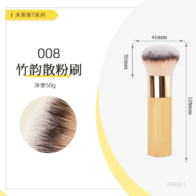 T-ARTE Makeup Brushes Powder Foundation Blusher Eyeshadow Brushes Professional Natural Animal Hair Bamboo Handle Make Up Tools