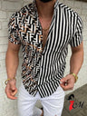 European and American Brand Hawaiian Men's Printed Short Sleeved Shirt, Loose and Breathable Oversized Top, Summer Clothing