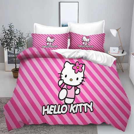 Hello Kitty With Pillowcase Bedding Set Duvet Cover Comforter Sets Universal, Suitable For Children And Adults  Home