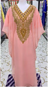 V-neck Kaftan Moroccan Dubai Caftan Abaya Fancy Long Crystal Beading Dress