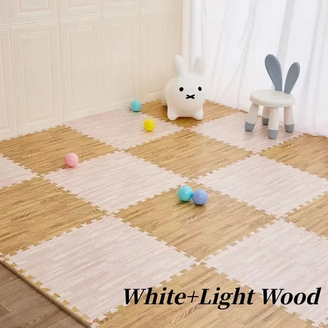 12PCS Puzzle Mat 30x30cm Foam Play Mats Rug Baby Game Mat Baby Activity Gym Puzzle Mat Wood Grain Floor Mat Kids Carpet Play Mat