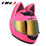 Motorcycle Full Face Helmet Cat Ear Helmet Women Moto Ear Helmets Personality Motorbike Helmet Motocross Capacete Casque