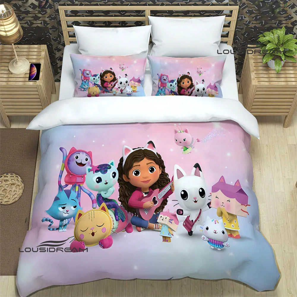 Gabby's Dollhouse Bedding Sets exquisite bed supplies set duvet cover bed comforter set bedding set luxury birthday gift