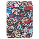 IPad 10.8 Inch Shell Apple Tablet Painted Graffiti Protective Case With Three Fold Bracket E-Book Shell iPad Screen Leather Case