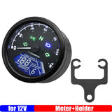 Universal Motorcycle Instrument Digital LCD Speedometer Meter Sensor Tachometer 0~12000RPM for 1-4 Cylinder Motorbike 12V