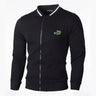 Men's Casual Plaid Cardigan Zip Sweatshirt Stand Collar Jacket Slim Fit Long Sleeve Coat Fashion Embroidery Brand Male Clothes