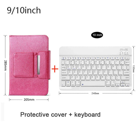 Universal Wireless Bluetooth Keyboard with Leather Case Stand Cover for iPad 7 8 Inch 9 10 Inch Tablet for iOS Android Windows