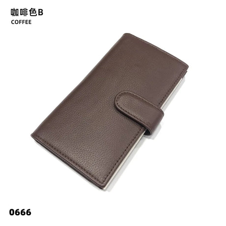 Custom Letters Men Genuine Leather Long Card Wallet Large Capacity Women Card Holder Multi Pockets Card Bag