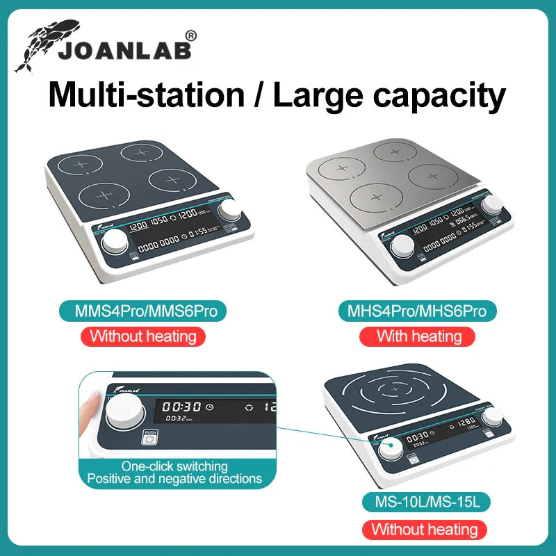 JOANLAB Multi-station Magnetic Stirrer Digital Display Laboratory Stirrer Magnetic Mixer With Heating Four-station Six-Position