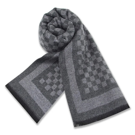 New Luxury Cashmere Wool Men Scarves,Warm Winter Man Scarf Charcoal Grey Wool Scarves Comfort Dual Color Fashion Casual Wear