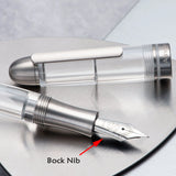 Asvine P36 Piston Filling Fountain Pen Bock / Asvine EF/F/M Nib, Titanium & Acrylic Smooth Writing Office Gift Pen