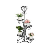 5 Potted Rounded Flower Metal Shelves Plant Pot Stand Decoration for Indoor Outdoor Garden White/Black