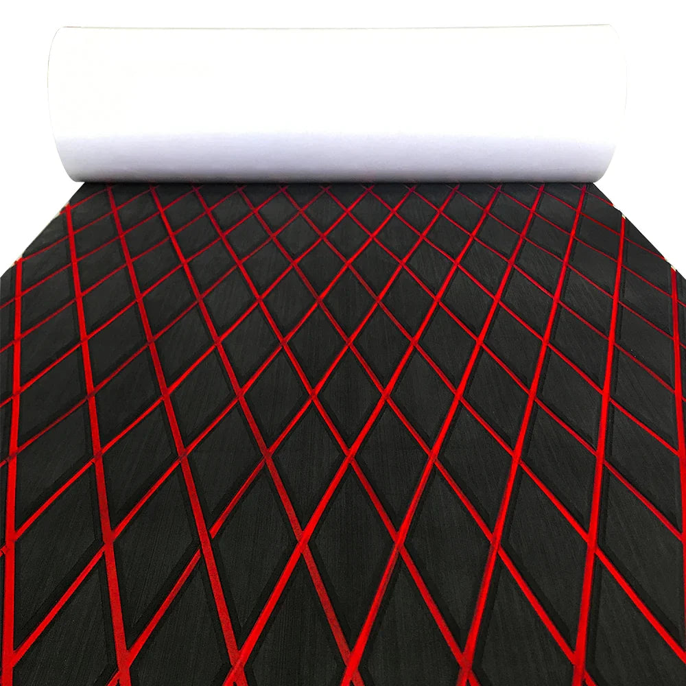 Self-Adhesive 6mm EVA Foam Decking Sheet Pad with Rhombus Pattern Anti-Skid Faux Teak Yacht Marine Boat Flooring Mat Accessories