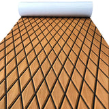 Self-Adhesive 6mm EVA Foam Decking Sheet Pad with Rhombus Pattern Anti-Skid Faux Teak Yacht Marine Boat Flooring Mat Accessories