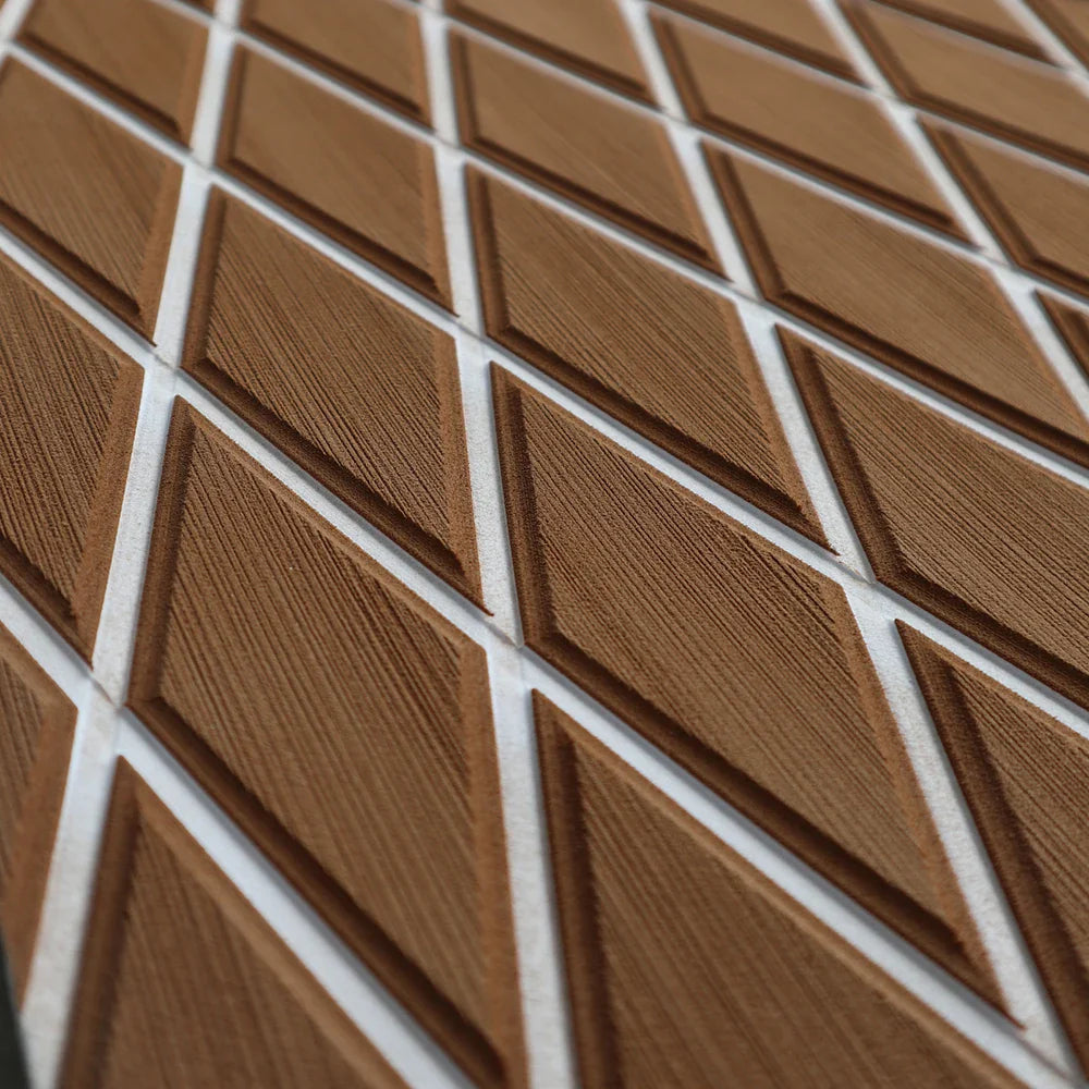 Self-Adhesive 6mm EVA Foam Decking Sheet Pad with Rhombus Pattern Anti-Skid Faux Teak Yacht Marine Boat Flooring Mat Accessories