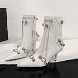 Sexy Knee High Boots 2023 Winter Boots Brand Design Super High Thin Heels With Rivet Retro Fashion Cool Women Shoes Big Size 46