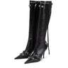 Sexy Knee High Boots 2023 Winter Boots Brand Design Super High Thin Heels With Rivet Retro Fashion Cool Women Shoes Big Size 46