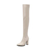 Sexy Thigh High Boots Women Autumn Winter Elastic Leather Over-the-knee Boots For Women Black Heels Fetish Long Shoes Large Size