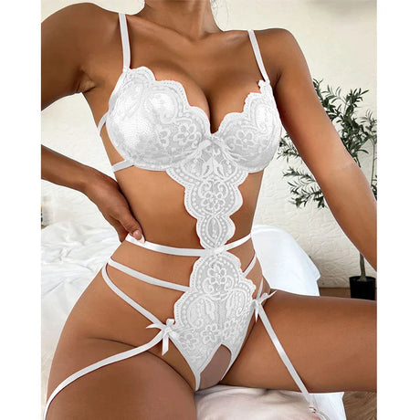 Sexy lingerie women body One Piece Lace Backless Erotic lingerie set sexy porn lace underwear set extreme mini dress night call