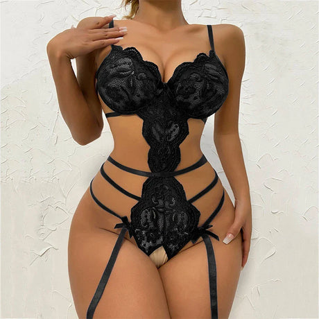 Sexy lingerie women body One Piece Lace Backless Erotic lingerie set sexy porn lace underwear set extreme mini dress night call