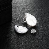 Baroque Natural Freshwater Pearls Square Shape and Multiple Styles Stud Earrings 925 Sterling Silver Fashion Jewelry for Women