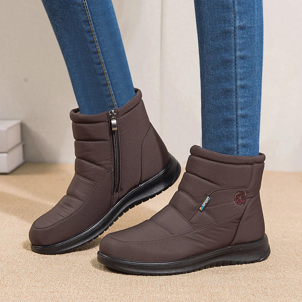 2023 New Thick Plush Winter Keep Warm Boots for Women Non-slip Waterproof Snow Boots Woman Flat Heels Warm Cotton Padded Shoes