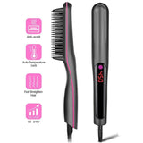 Hair Straightening Comb Anti-Scald Smooth Frizzy Hair Fast Heated Straightener Brush Mini Hot Comb Styling Appliances